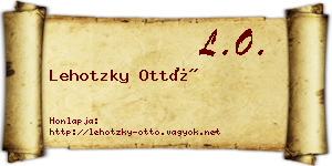 Lehotzky Ottó névjegykártya